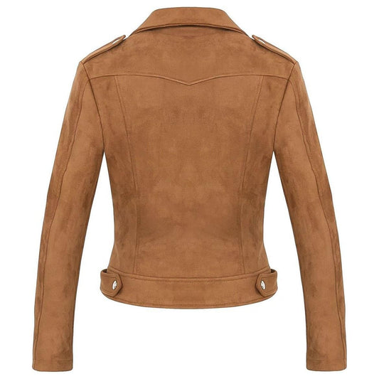 Women's Faux Suede Moto Biker Jacket – Stylish Casual Fashion Leather Look Coat by Regals Leather