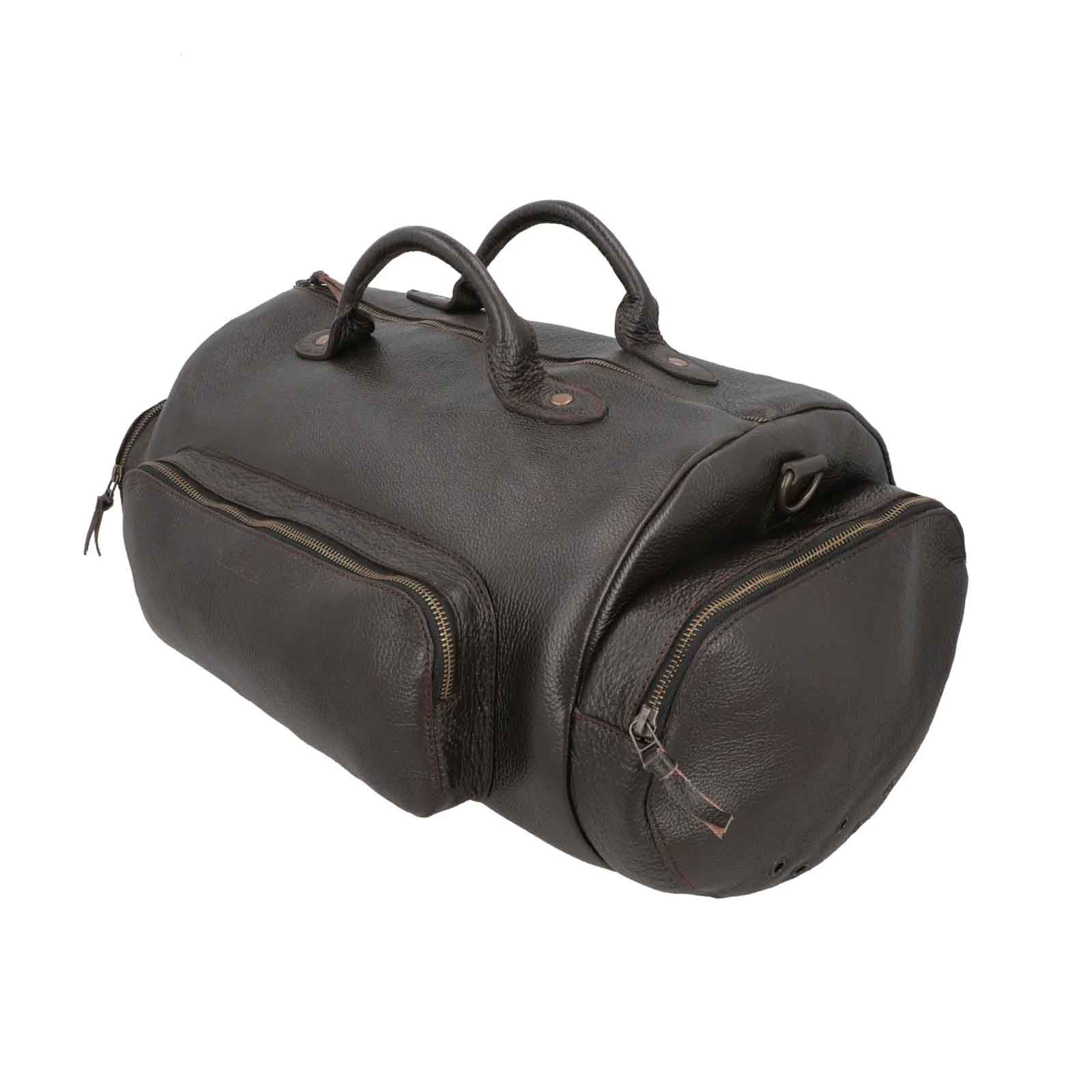Men’s Genuine Leather Gym Bag – Premium Duffel Bag for Travel, Overnight & Weekend Trips