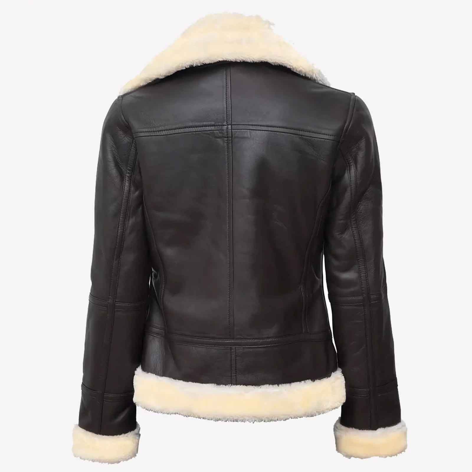Women’s Dark Brown B3 Shearling Bomber Jacket – Vintage Aviator Style | Regals Leather