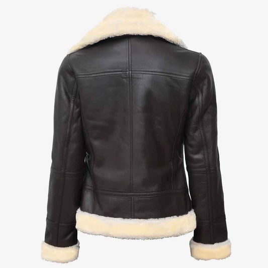 Women’s Dark Brown B3 Shearling Bomber Jacket – Vintage Aviator Style | Regals Leather