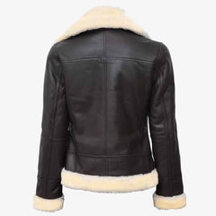 Women’s Dark Brown B3 Shearling Bomber Jacket – Vintage Aviator Style | Regals Leather