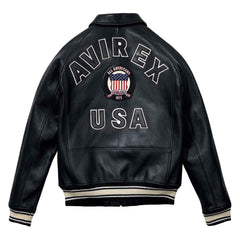 Best Seller Men’s Iconic Avirex Leather Jacket Black Leather Bomber Jacket Aviator Style