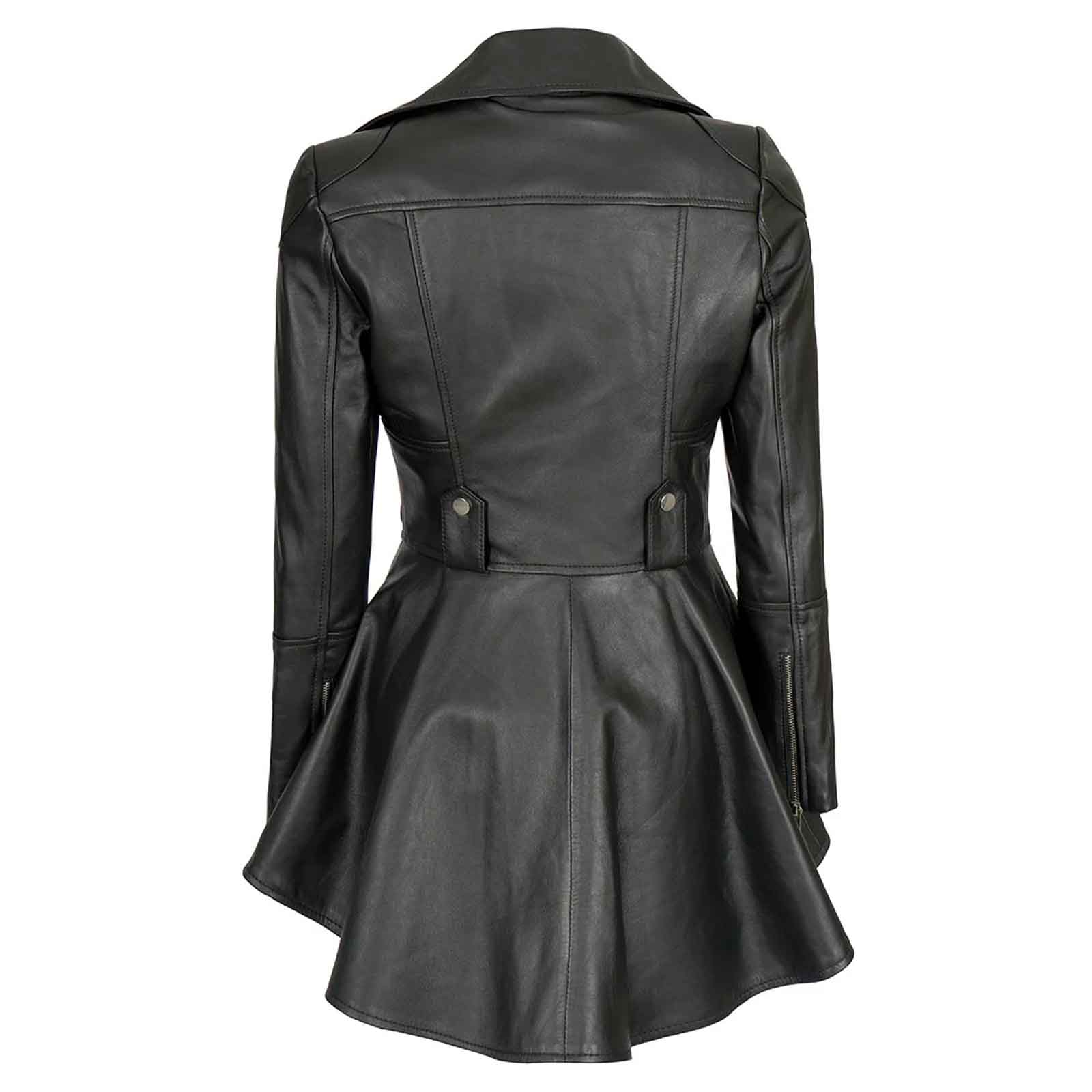 Gonzalez Fashion Lambskin Peplum Leather Biker Jacket | Regals Leather