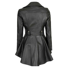 Gonzalez Fashion Lambskin Peplum Leather Biker Jacket | Regals Leather