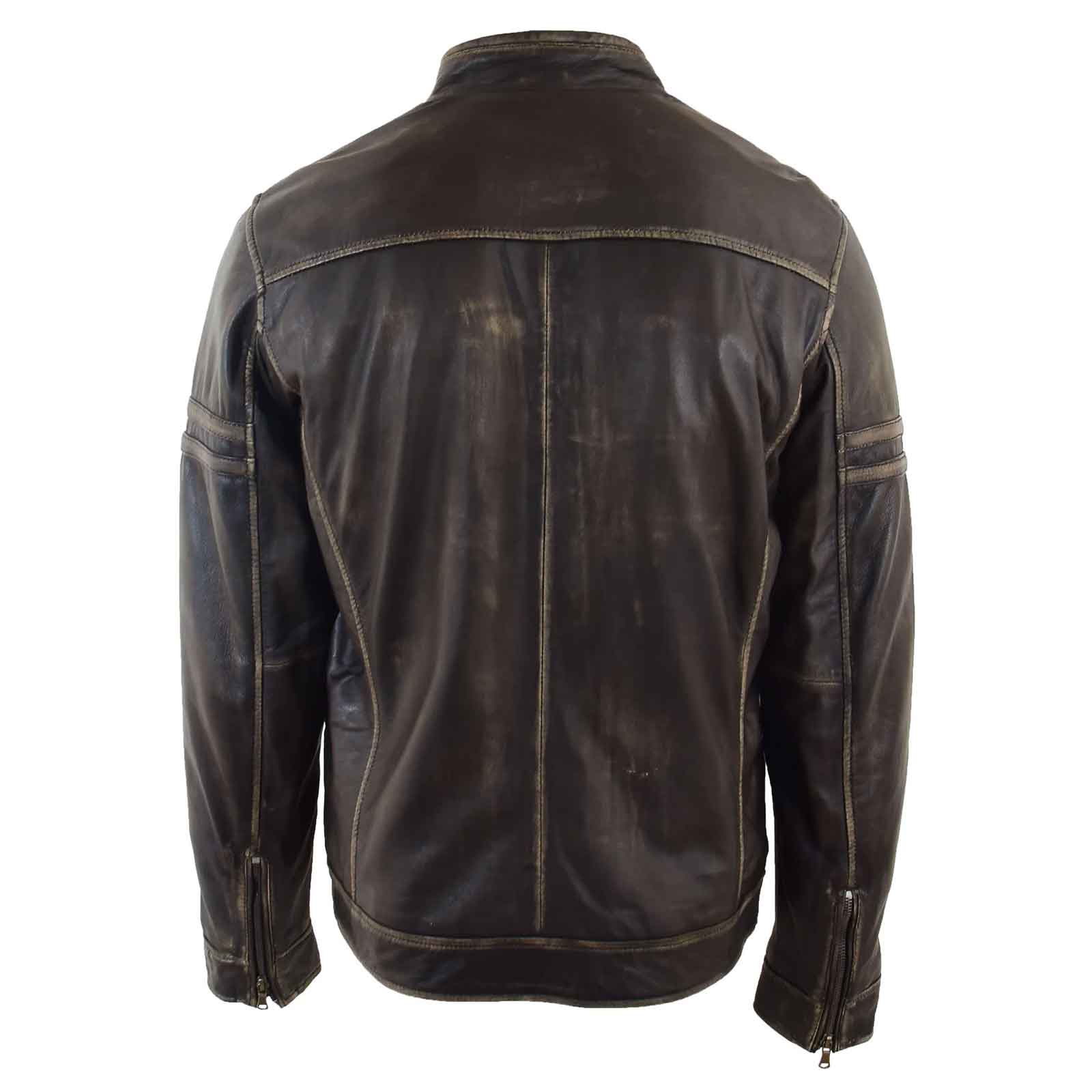 Men’s Ricky Vintage Rub-Off Real Leather Biker Jacket | Regals Leather