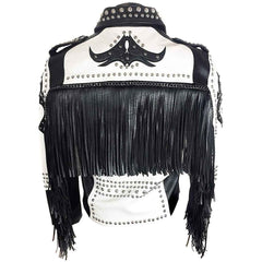 Men’s Studded Leather Biker Jacket – Rock Punk Brando Motorcycle Spiked Black Jacket