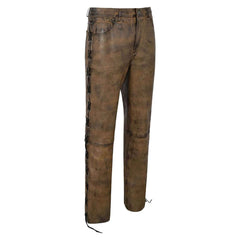 Men's 'Classic' Fit Motorcycle Casual Fashion Cowboy Western Leather Pants