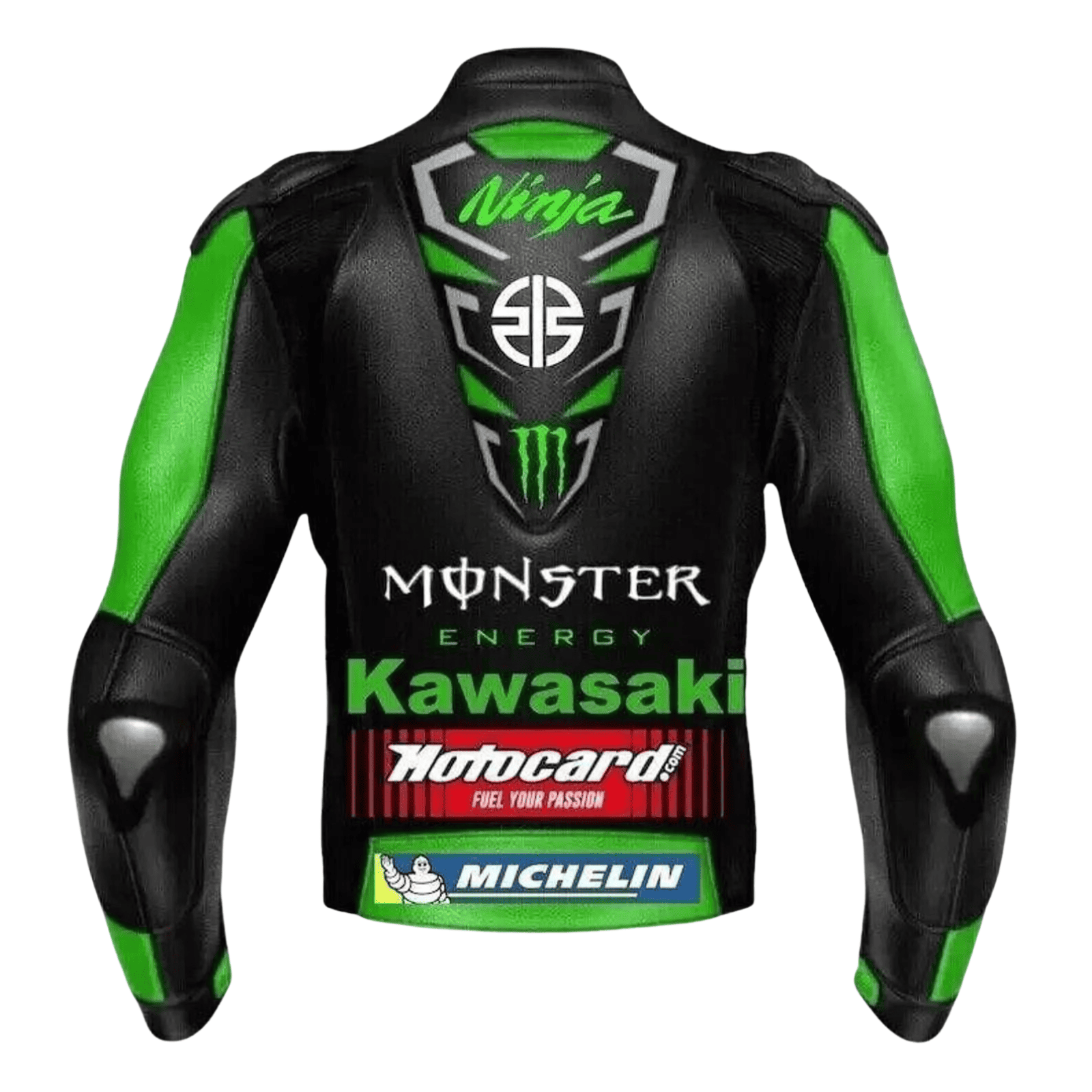 Chaqueta de Cuero de Moto Premium Hecha a Mano – Estilo Ninja Inspirado en Kawasaki para Hombre