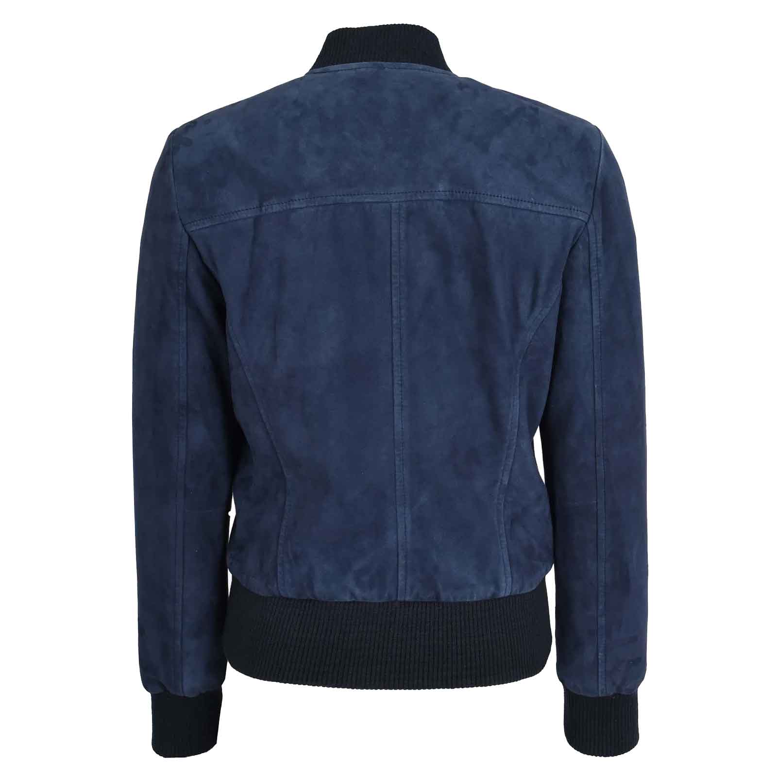 Regals Leather Comfortable Women's Real Goat Suede Bomber MA-1 Jacket Faye Blue