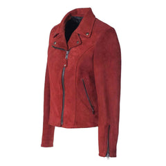 Women's Real Suede Biker Jacket – Fitted Motorcycle Leather Coat by Regals Leather