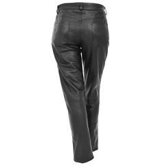 Best Quality Ladies Leather Slim Fit Trousers Black