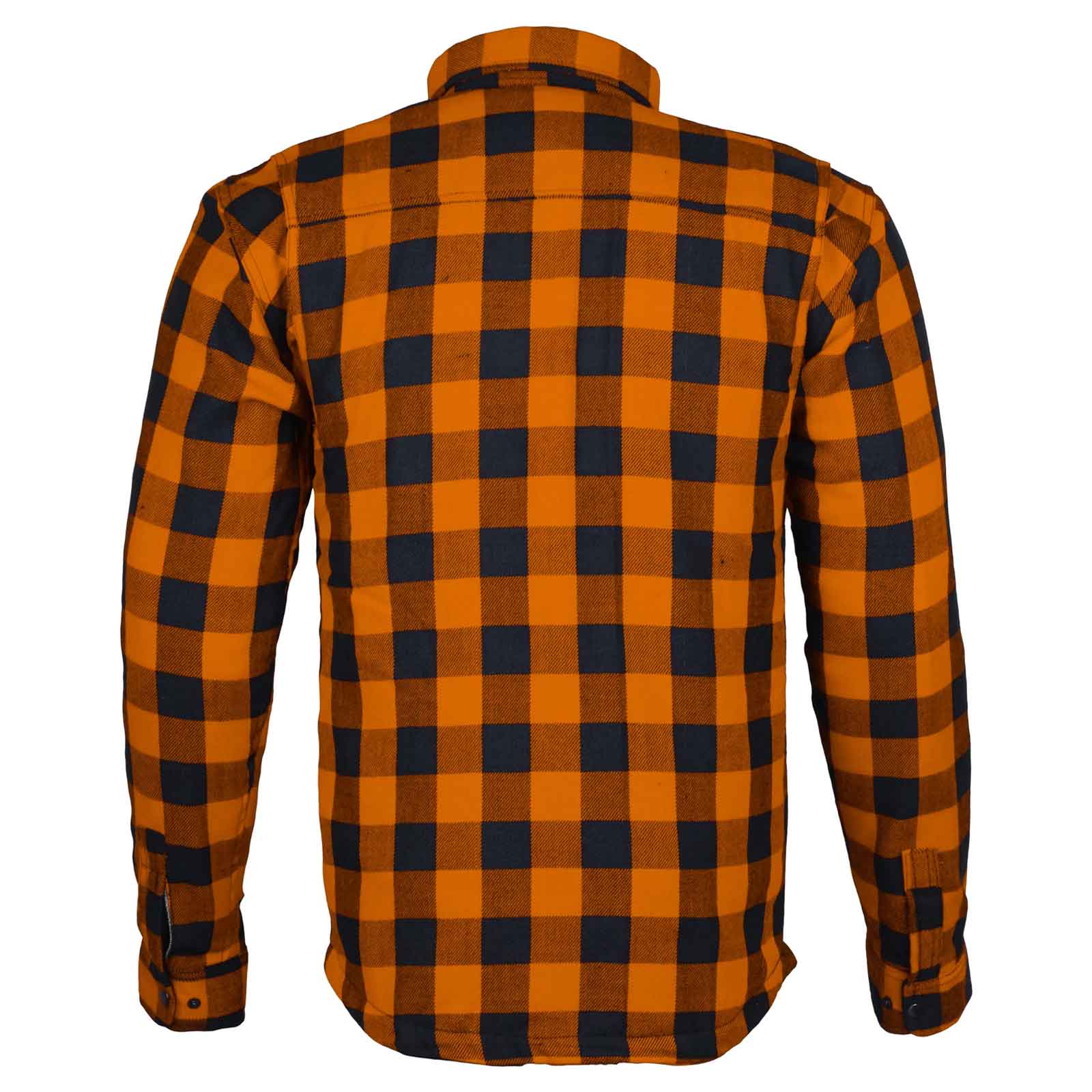 Exo Protective Motorcycle Flannel Shirt Orange/Black – Kevlar® Lined Riding Shirt with CE Armor Pockets
