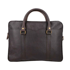Adjustable Strap and Top Handle – REGALS LEATHER Vintage Blackish-brown Leather Bag for Work, Travel & Business