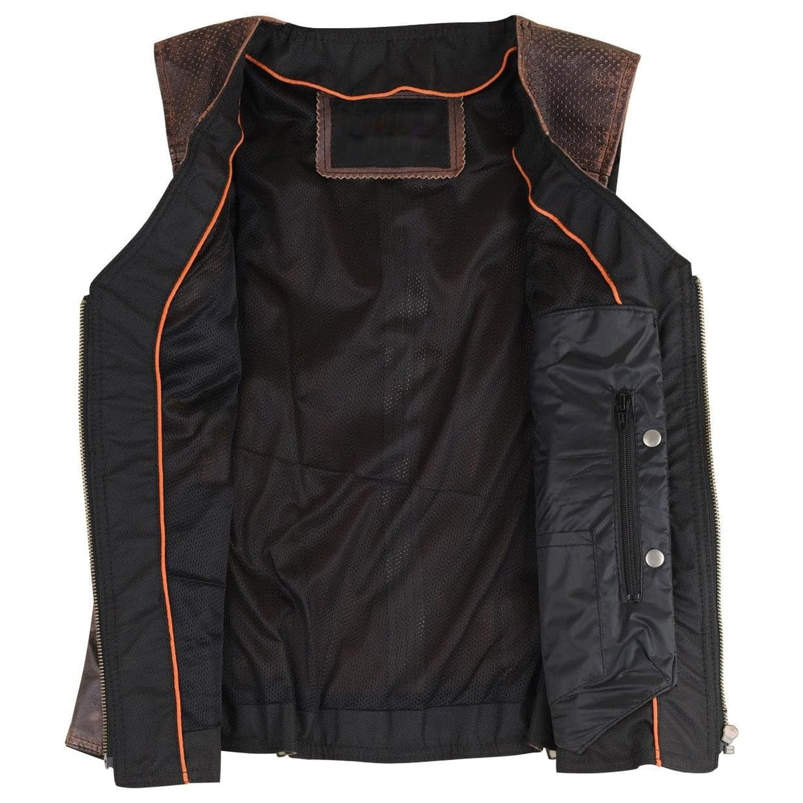 Women's Black Premium Cowhide Biker Motorcycle Leather Vest with Cowgirl Western Leather Outwear, Adjustable Side Buckles