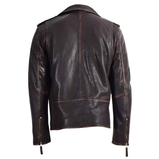 Men’s Real New Zealand Leather Biker Jacket – Brando Style Zip Nelson | Regals Leather