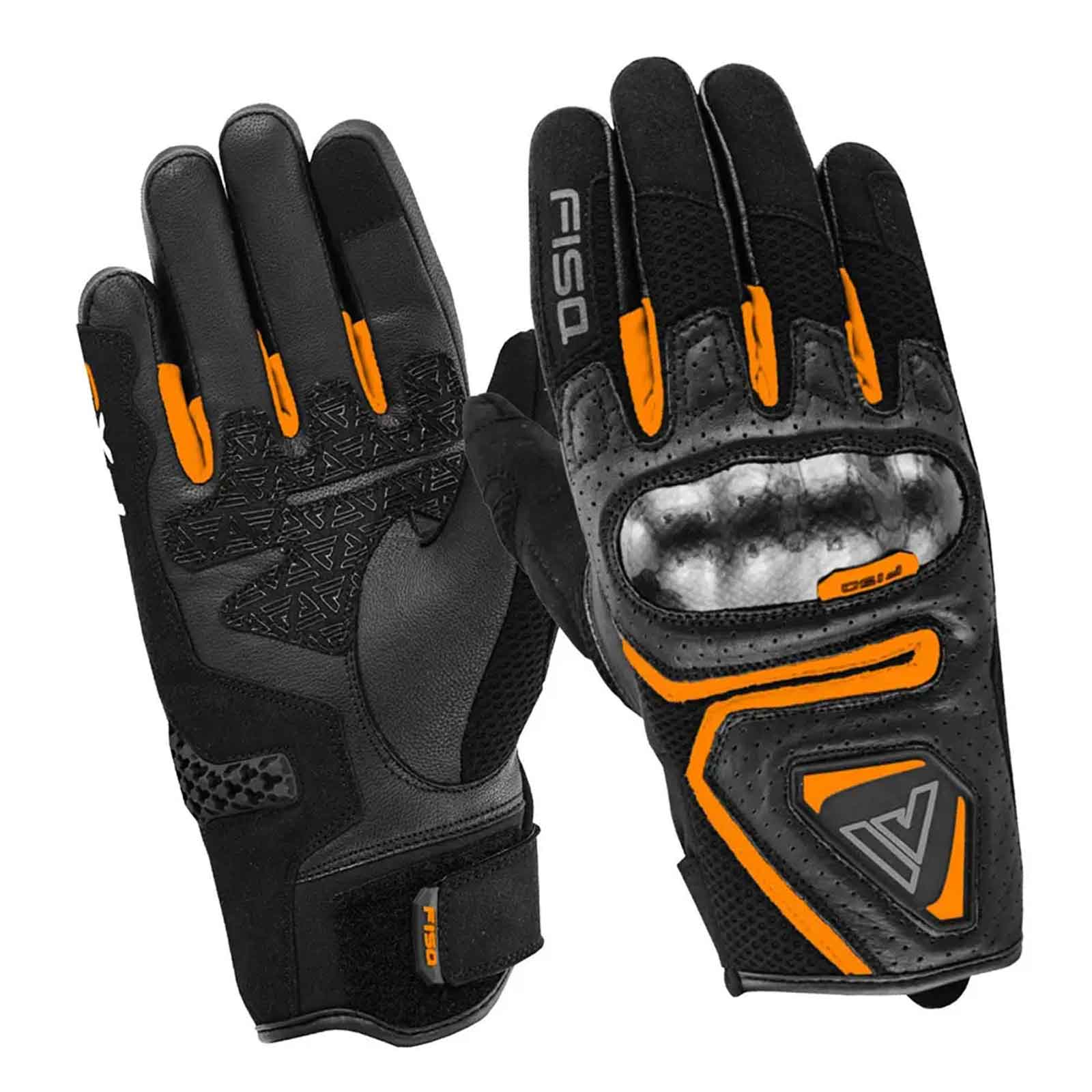 Guantes naranjas FISA FX3 – Guantes de piel de cabra para motociclista