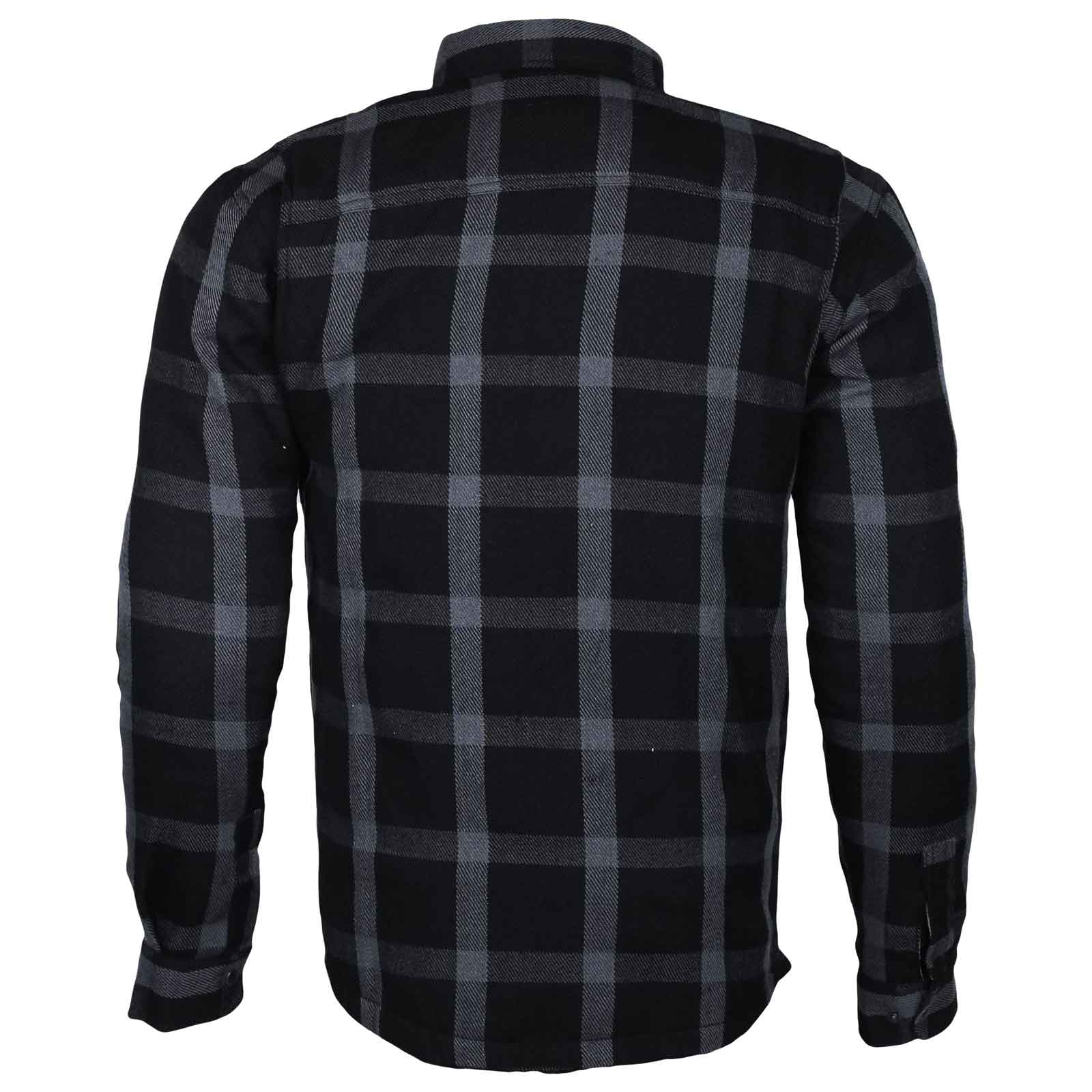 Exo Protective Motorcycle Flannel Shirt Grey/Black – DuPont™ Kevlar® Lined | Regals Leather