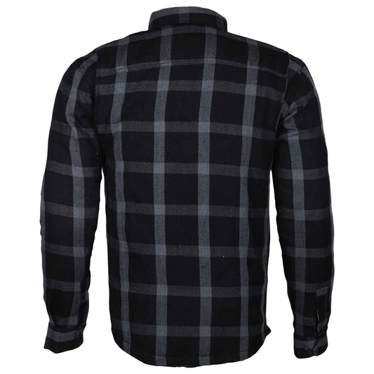Exo Protective Motorcycle Flannel Shirt Grey/Black – DuPont™ Kevlar® Lined | Regals Leather