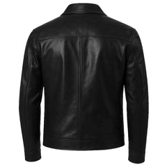 Regals Leather Mark Men's Harrington Black Lambskin Leather Jacket