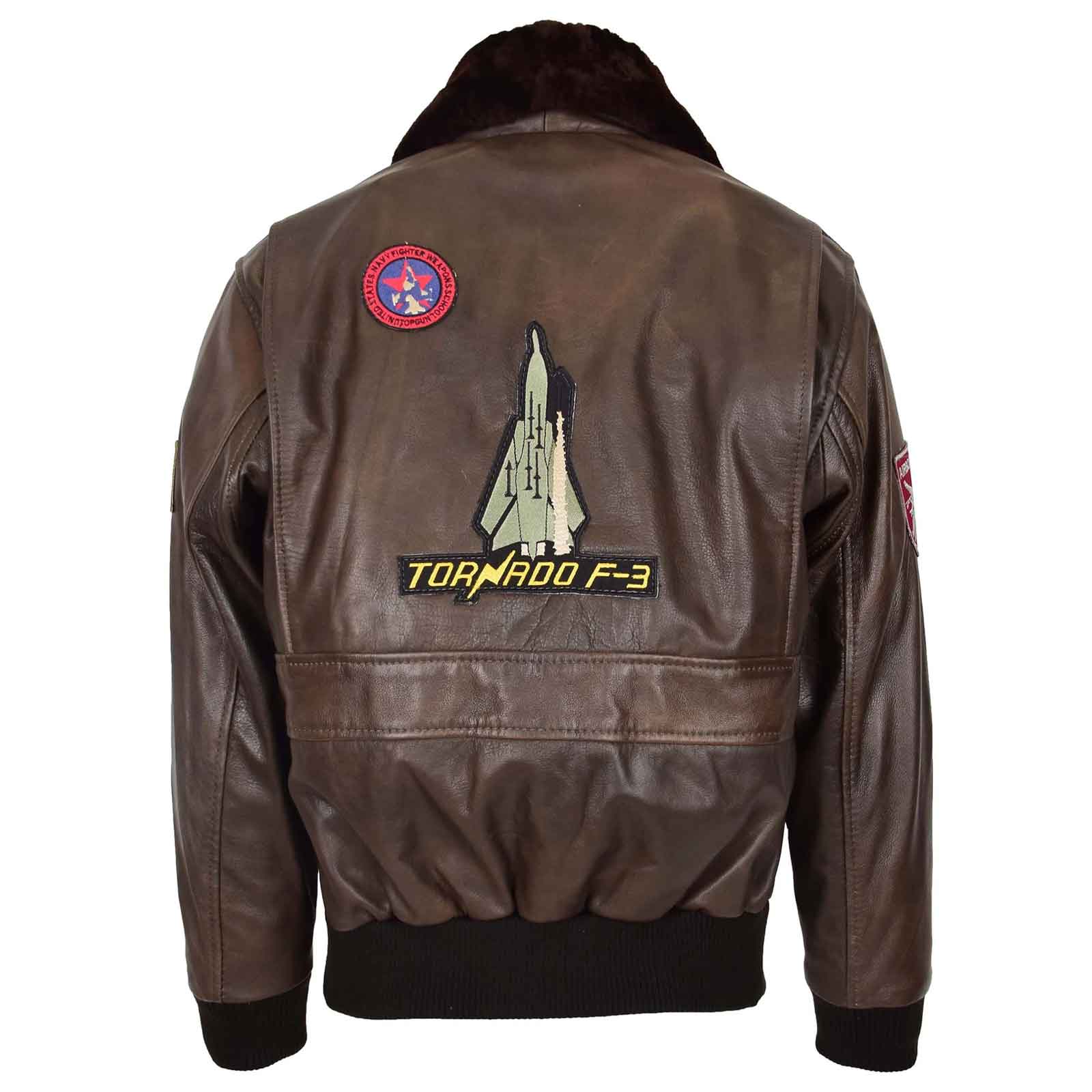 Regals Leather Men’s Brown Leather Bomber Jacket | Air Force Aviator Style Winter Jacket