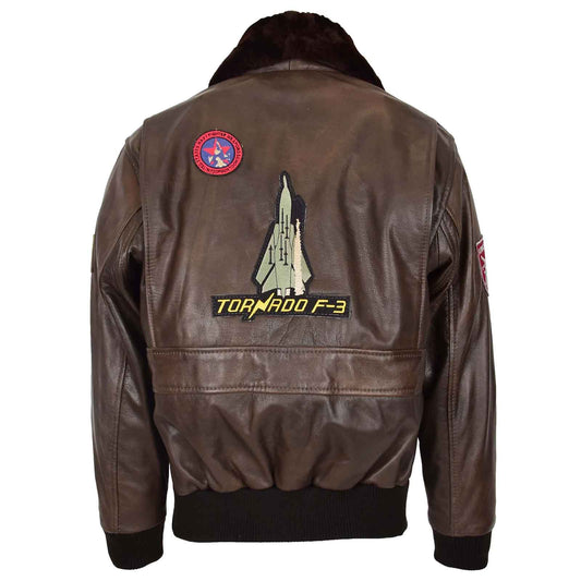 Regals Leather Men’s Brown Leather Bomber Jacket | Air Force Aviator Style Winter Jacket