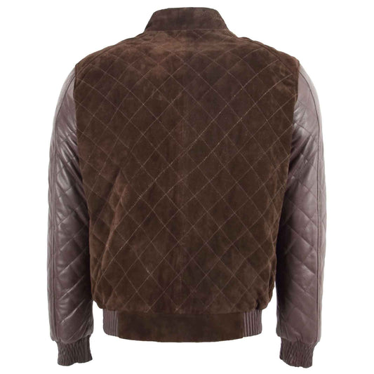 Men’s Leather and Suede Bomber Varsity Jacket – Bradley Brown Classic