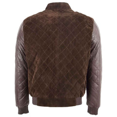 Men’s Leather and Suede Bomber Varsity Jacket – Bradley Brown Classic