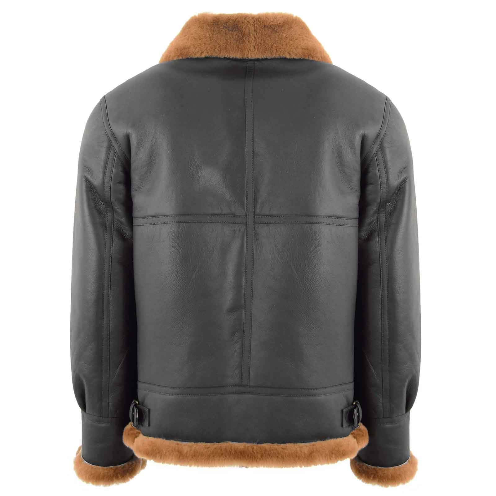 Classic B3 Sheepskin Bomber Jacket for Men – Brown Ginger Leather Aviator