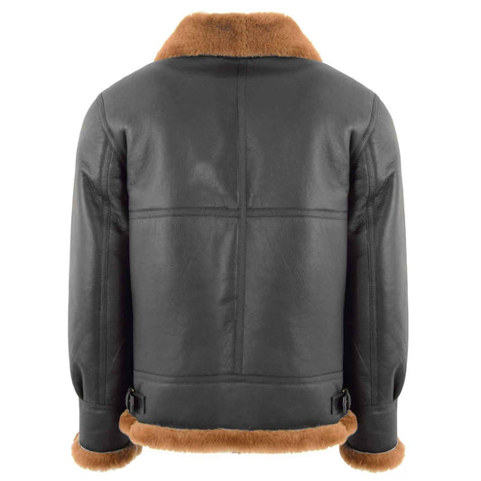Classic B3 Sheepskin Bomber Jacket for Men – Brown Ginger Leather Aviator