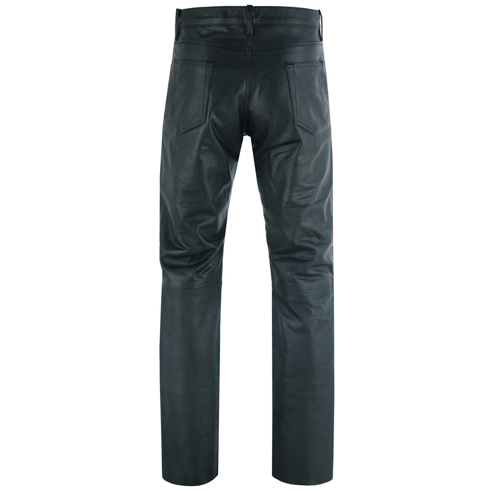 High Quality Women's Classic 5 Pocket Black Casual Motorcycle Leather Pants