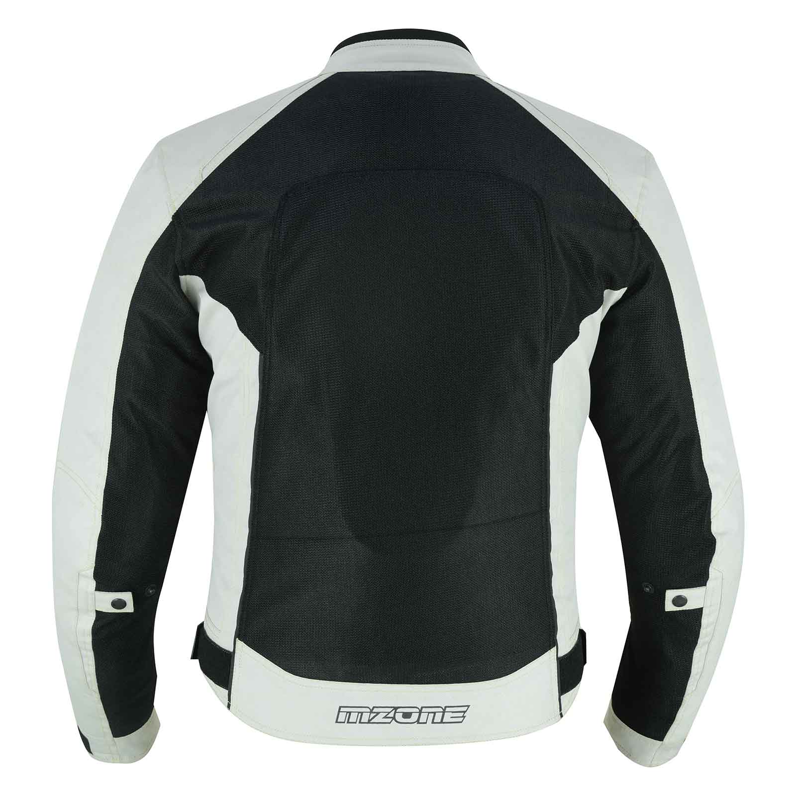 MZONE Ashton White Ice Motorcycle Summer Jacket / Breathable Protection with Modern Fit