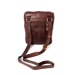Men’s Leather Across-Body Bag by REGALS LEATHER – Genuine Cowhide Small Messenger Crossbody Shoulder Bag for Men