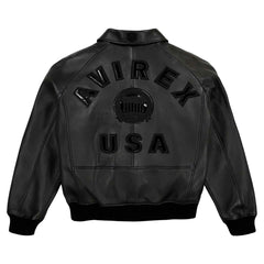 Best Seller Men’s Iconic Avirex Leather Jacket Black American Flight Jacket