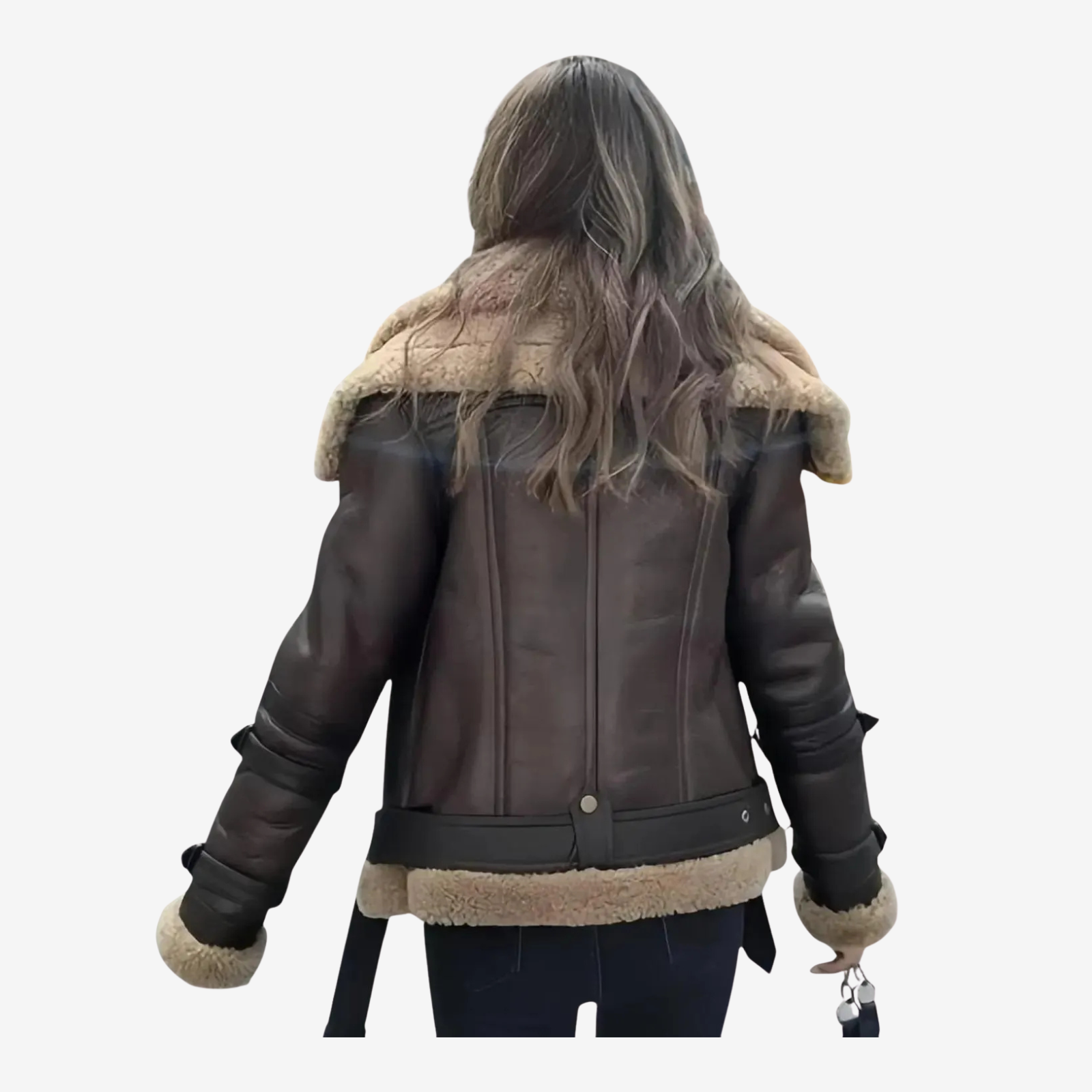 Women’s Sheepskin B3 Bomber Jacket | RAF Aviator Pilot Flying Coat | Brown Shearling Leather Jacket