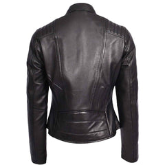 Stylish Sophia Black Women’s Genuine Leather Biker Jacket – Regals Leather