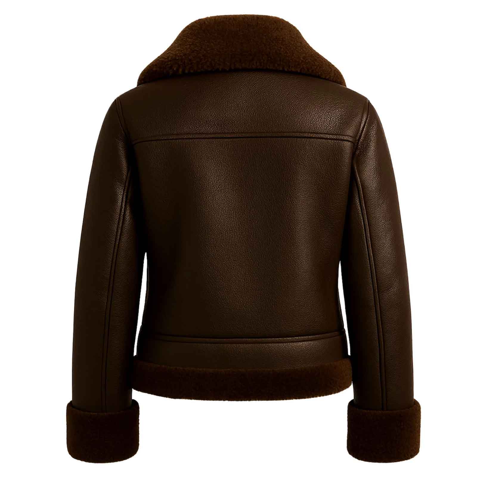 Regals Leather Women's Shearling B3 Bomber Jacket: Handmade Leather Aviator Coat