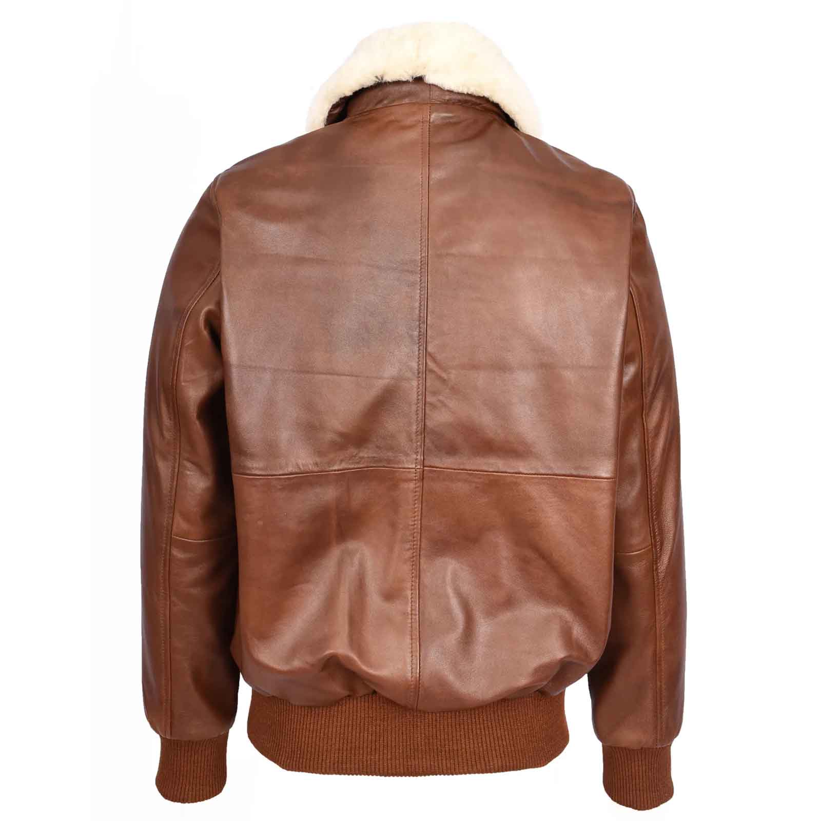 Men’s Premium Leather Aviator Bomber Jacket – G-1 Pilot Style Luca Tan