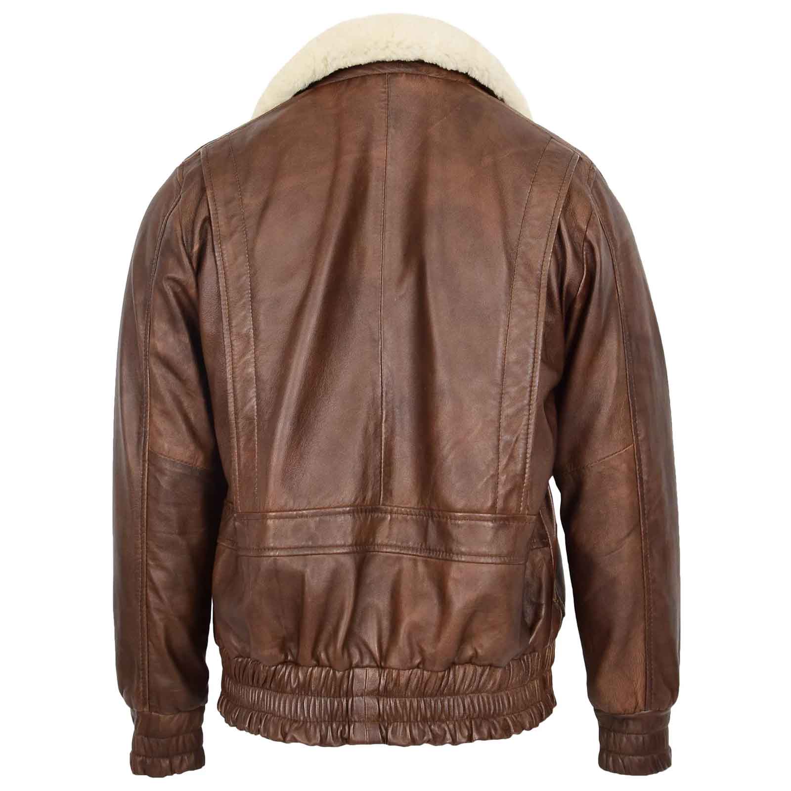 Men’s Leather Bomber Jacket G-1 Aviator Style – Cooper Brown Classic