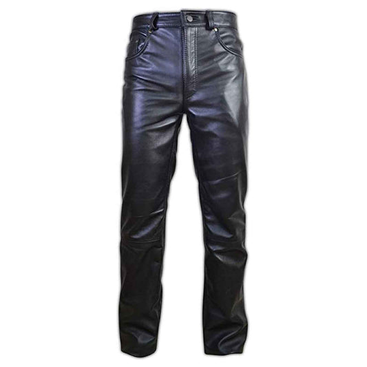 Men's Leather Pants | Black Leather Pants Men 5 Pocket Motor Cycle Black Men's Pant
