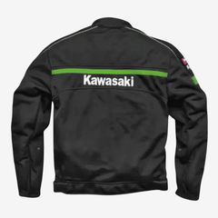 Chaqueta de moto Kawasaki negra y verde – Chaqueta de verano de malla ligera para moto