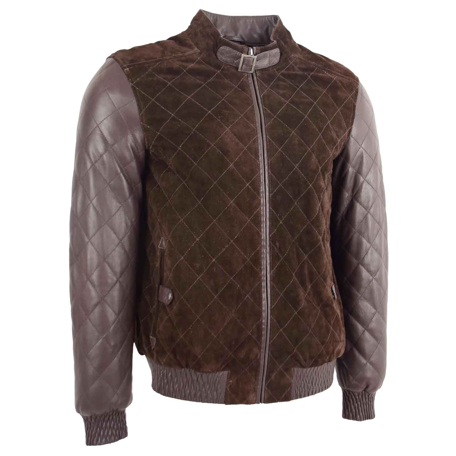 Men’s Leather and Suede Bomber Varsity Jacket – Bradley Brown Classic