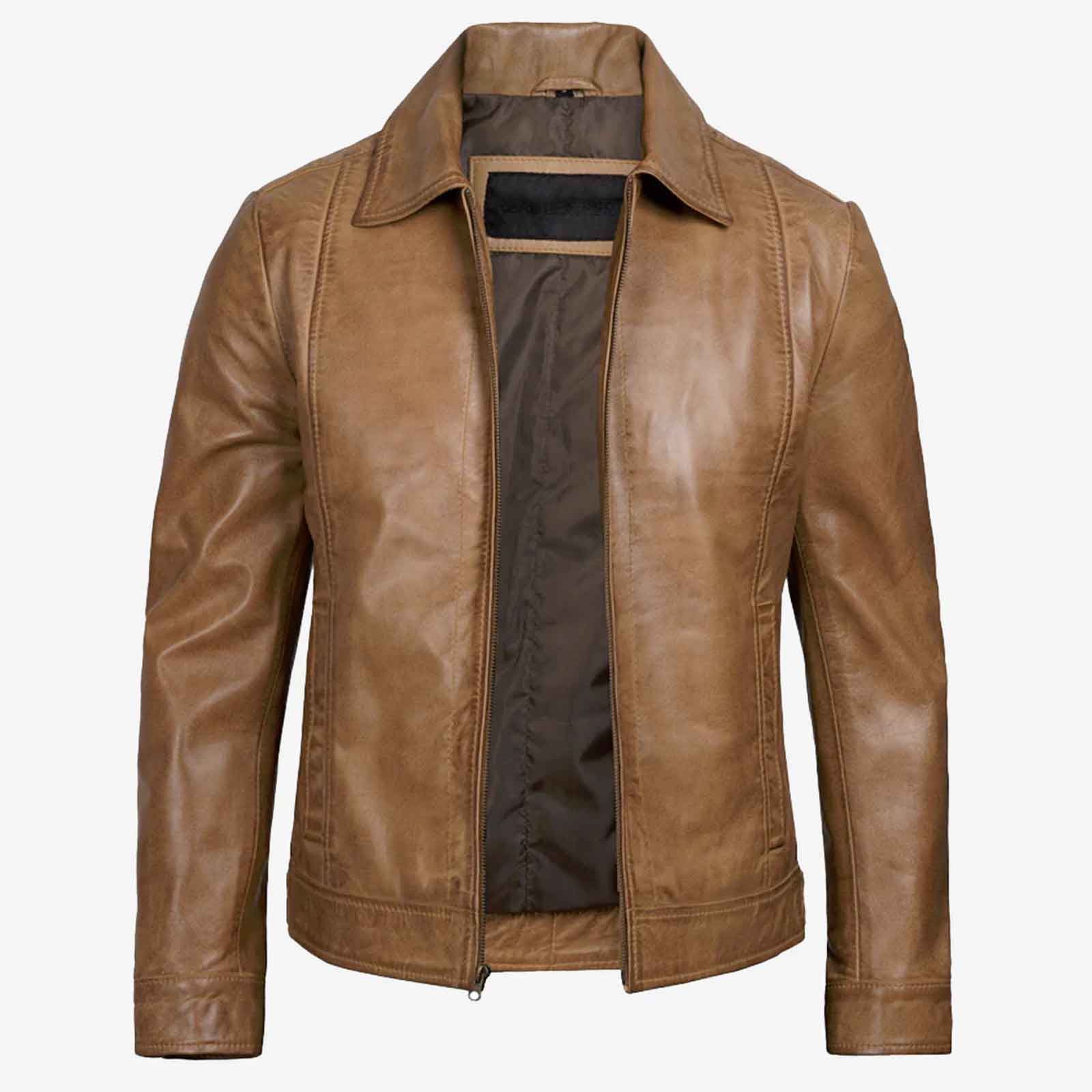 Men’s Yellow Wax Vintage Leather Jacket – Premium Handmade Outerwear by Regals Leather