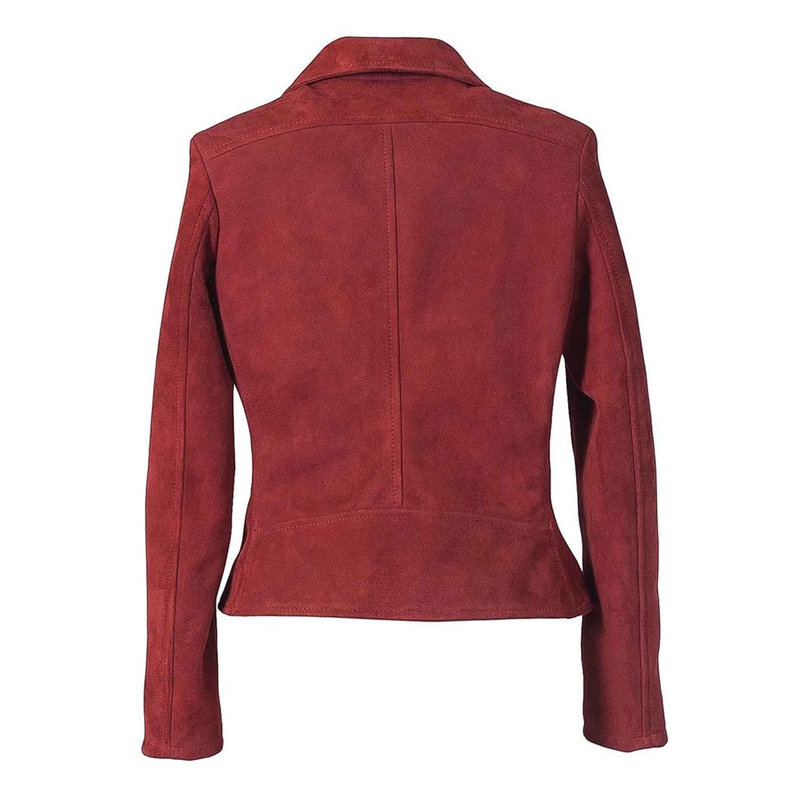 Women's Real Suede Biker Jacket – Fitted Motorcycle Leather Coat by Regals Leather