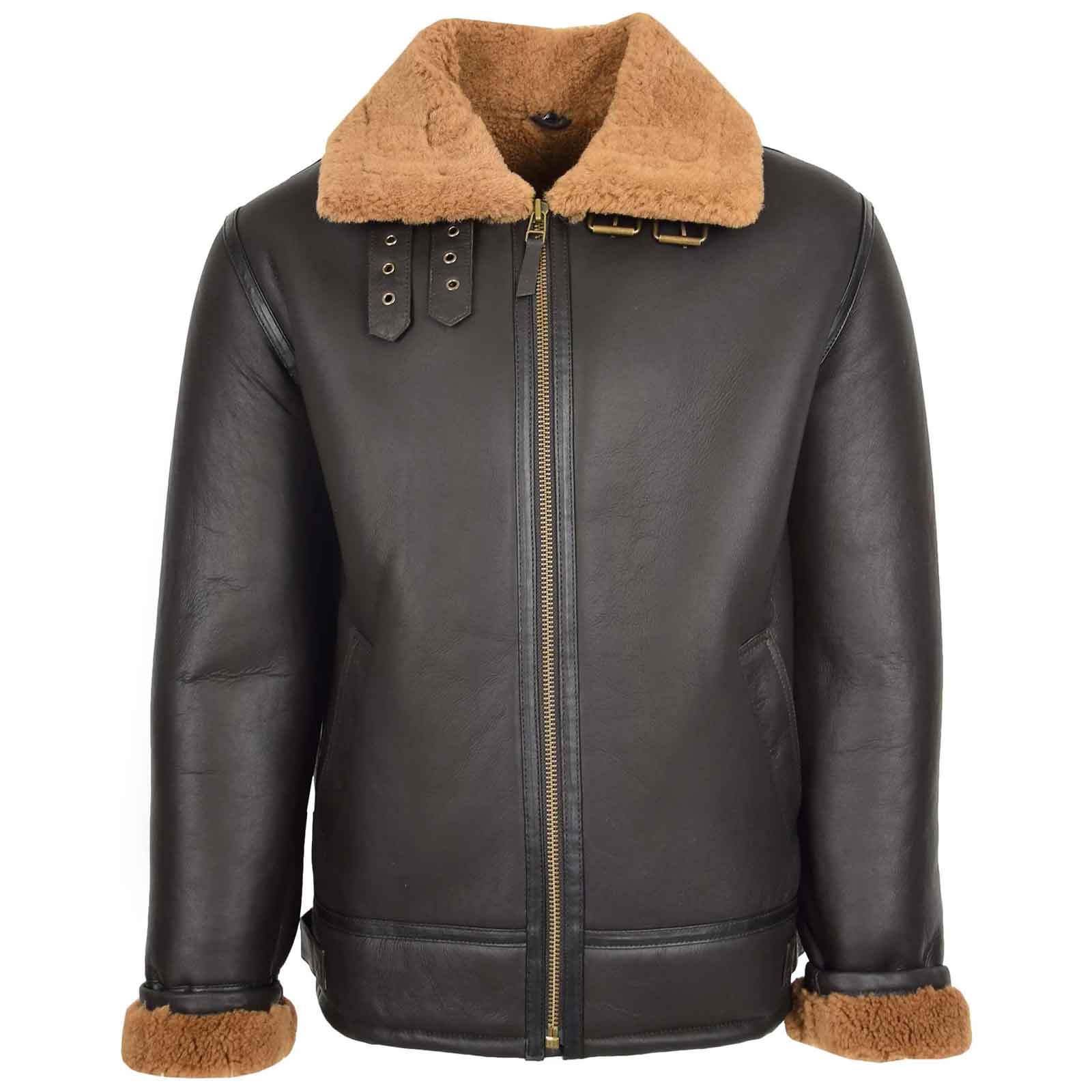Men’s Top Gun Style Sheepskin Jacket – Oscar Brown Ginger Aviator Flight Jacket