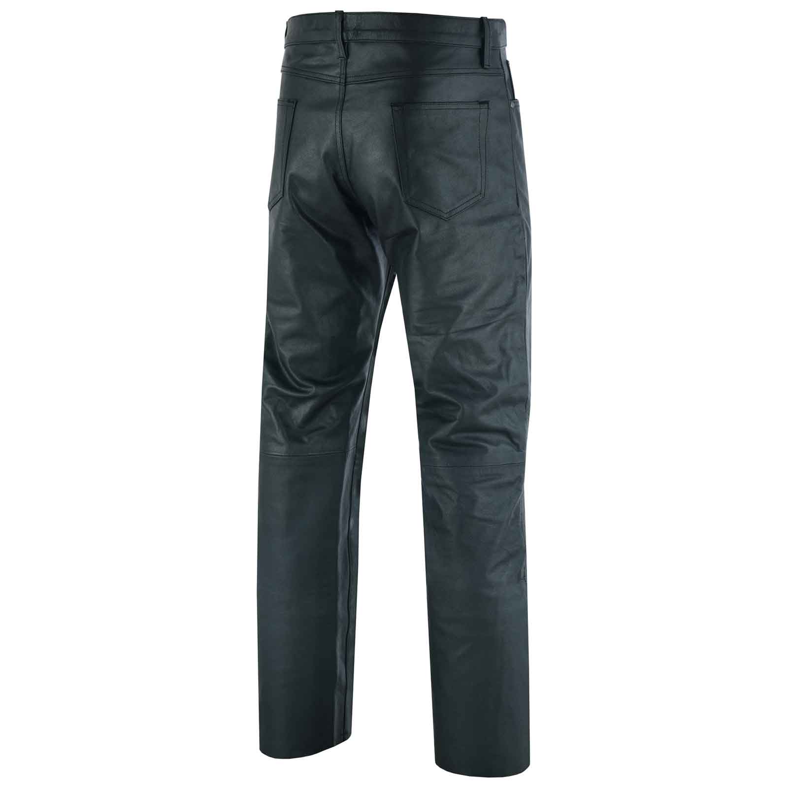 High Quality Women's Classic 5 Pocket Black Casual Motorcycle Leather Pants