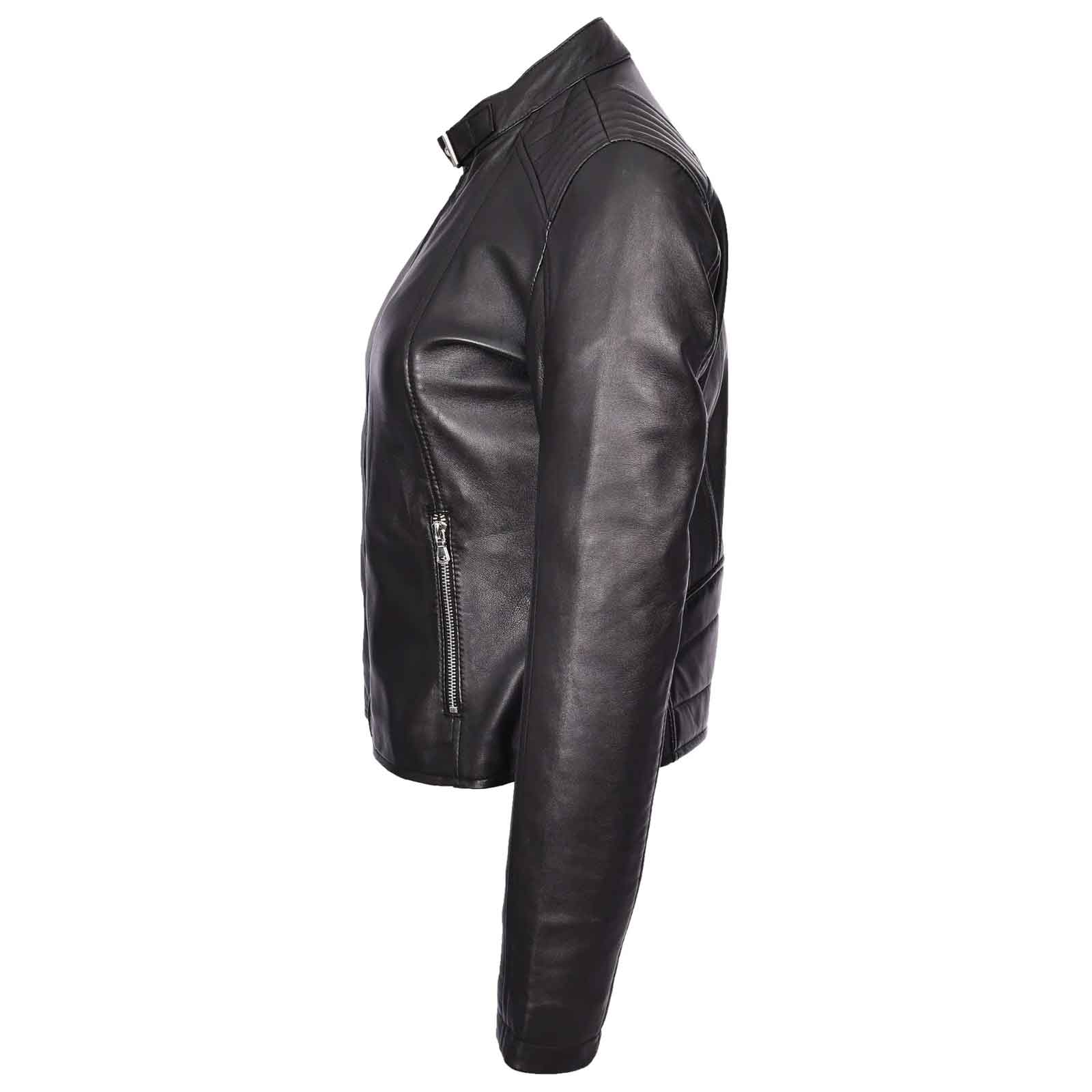 Stylish Sophia Black Women’s Genuine Leather Biker Jacket – Regals Leather