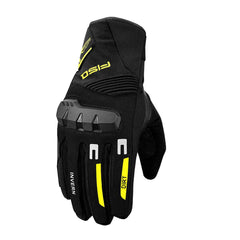 Guantes Fluorescentes Amarillos de Invierno FISA Dirt – Guantes de Moto Impermeables Aislados de Alta Visibilidad