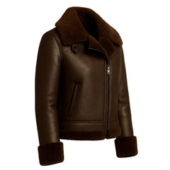 Regals Leather Women's Shearling B3 Bomber Jacket: Handmade Leather Aviator Coat