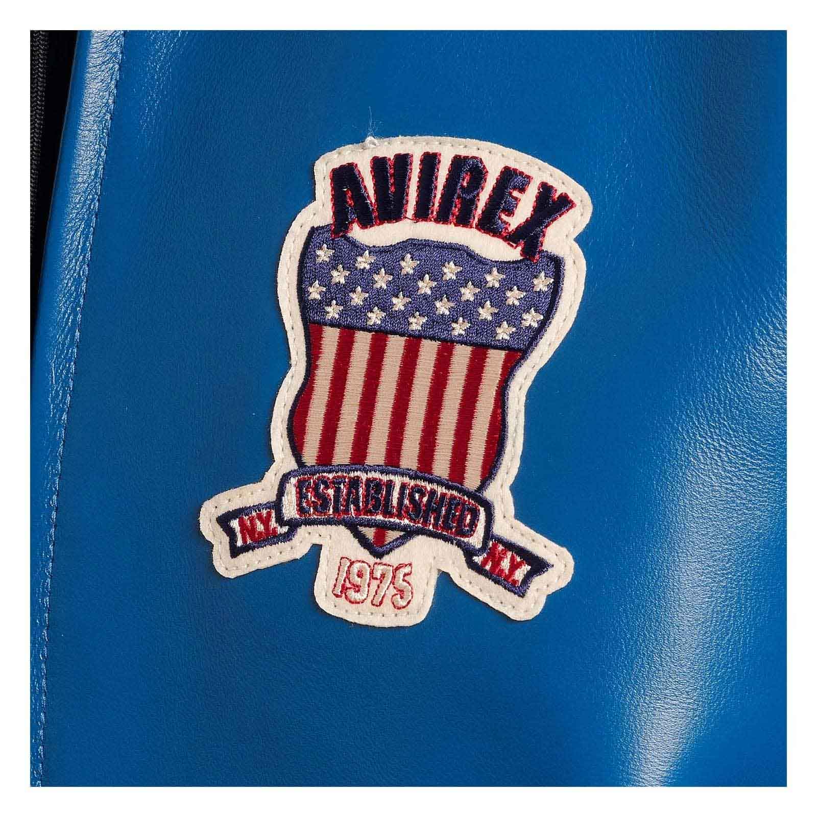 Top Quality Men’s Avirex Leather Jacket Dark Blue Leather Bomber Pilot Jacket