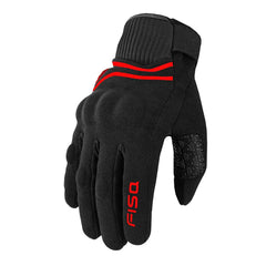 FISA Sandro Guantes de verano para hombre, rojos, guantes ligeros de piel transpirable para motociclista